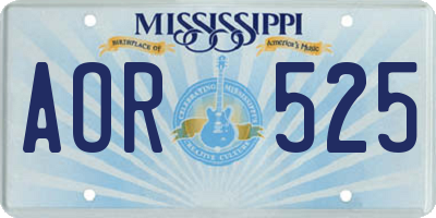 MS license plate AOR525