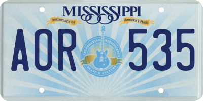MS license plate AOR535