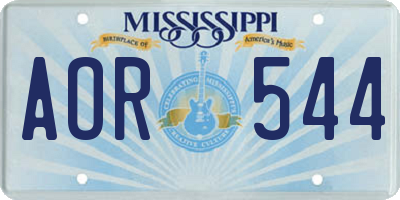 MS license plate AOR544