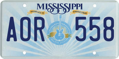 MS license plate AOR558