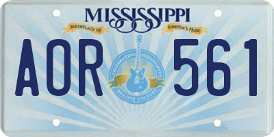 MS license plate AOR561