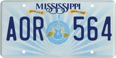 MS license plate AOR564
