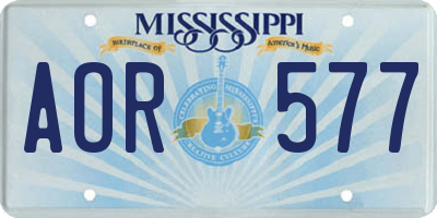 MS license plate AOR577