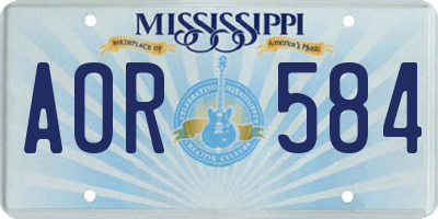 MS license plate AOR584