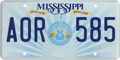 MS license plate AOR585