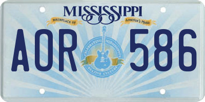 MS license plate AOR586