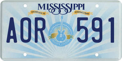 MS license plate AOR591