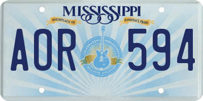 MS license plate AOR594