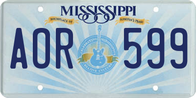 MS license plate AOR599