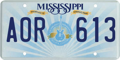 MS license plate AOR613