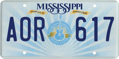 MS license plate AOR617