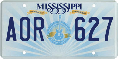 MS license plate AOR627
