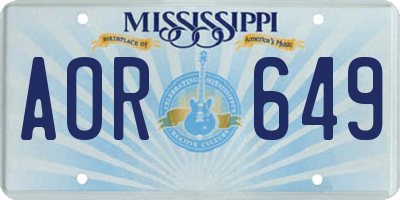 MS license plate AOR649