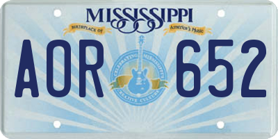 MS license plate AOR652