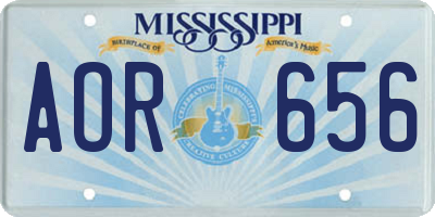 MS license plate AOR656