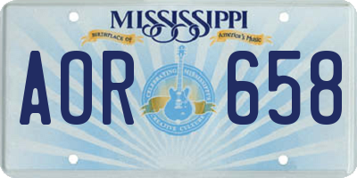 MS license plate AOR658