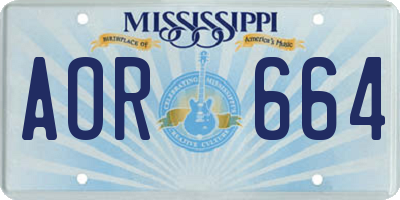 MS license plate AOR664