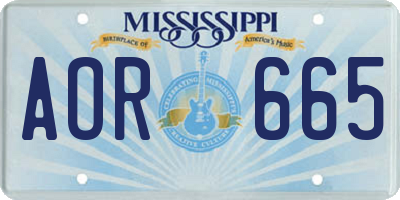 MS license plate AOR665