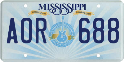MS license plate AOR688