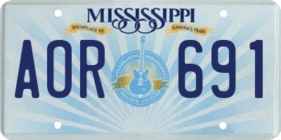 MS license plate AOR691