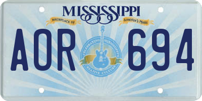 MS license plate AOR694