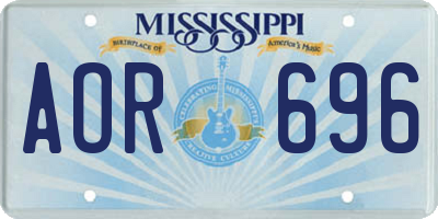 MS license plate AOR696