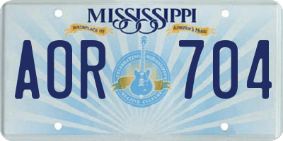 MS license plate AOR704
