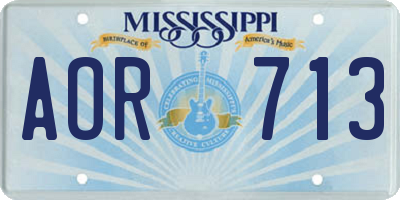 MS license plate AOR713