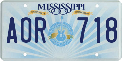 MS license plate AOR718