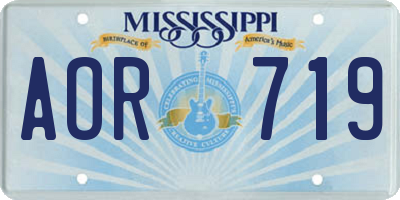 MS license plate AOR719