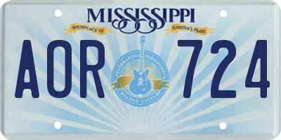 MS license plate AOR724