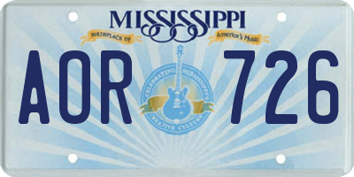 MS license plate AOR726
