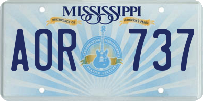 MS license plate AOR737