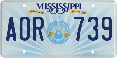 MS license plate AOR739