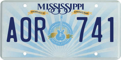 MS license plate AOR741