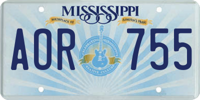MS license plate AOR755