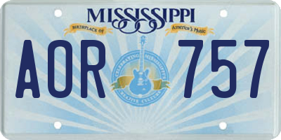 MS license plate AOR757