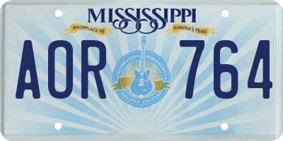 MS license plate AOR764