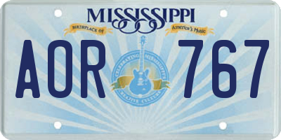 MS license plate AOR767