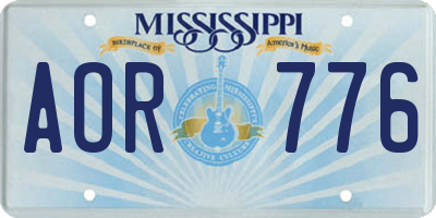 MS license plate AOR776