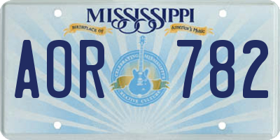 MS license plate AOR782