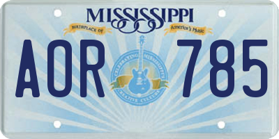 MS license plate AOR785
