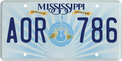 MS license plate AOR786