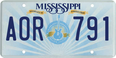MS license plate AOR791