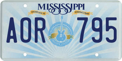 MS license plate AOR795