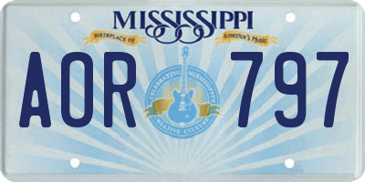 MS license plate AOR797