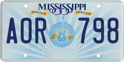 MS license plate AOR798