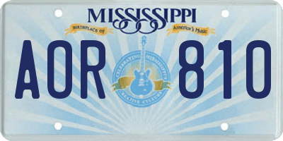 MS license plate AOR810