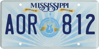 MS license plate AOR812