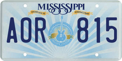 MS license plate AOR815